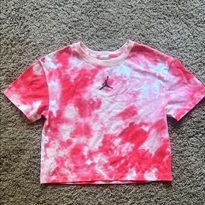 Girls size small Jordan Pink and White Tie-Dye Short Sleeve Tee